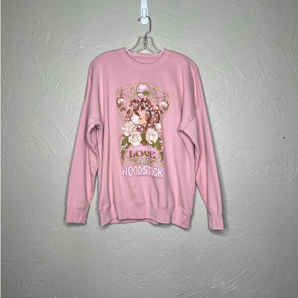 Abercrombie Kids Girls Pink Woodstock Summer of Love Sweatshirt size 17/18